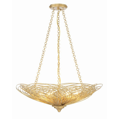 6 Light Chandelier, Renaissance Gold