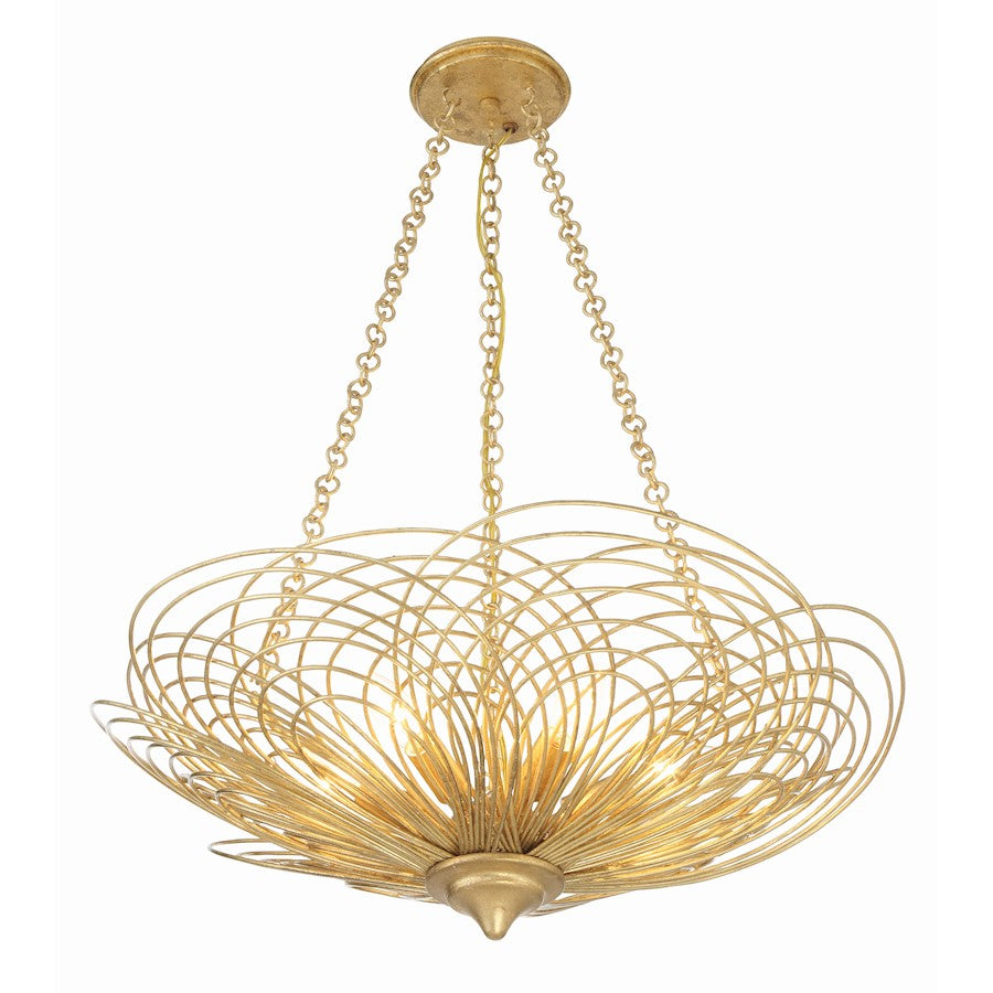 6 Light Chandelier, Renaissance Gold