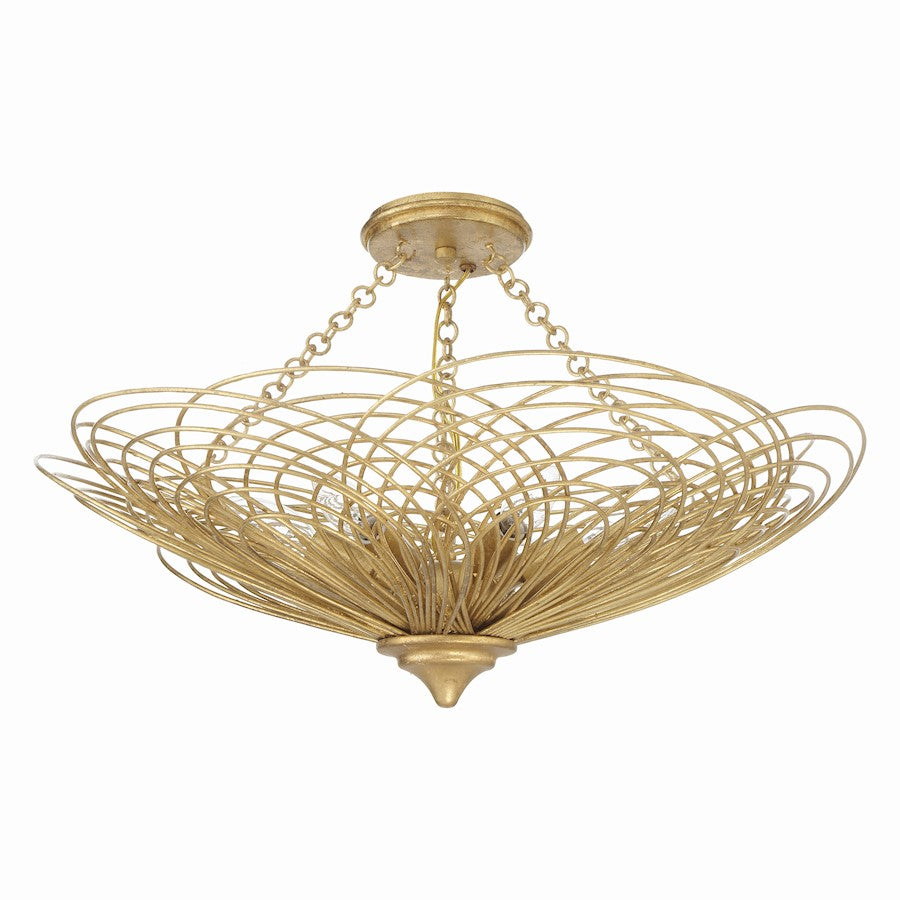 Crystorama Doral 6 Lt Semi Flush Mount, Renaissance Gold - DOR-B7706-RG-CEILING