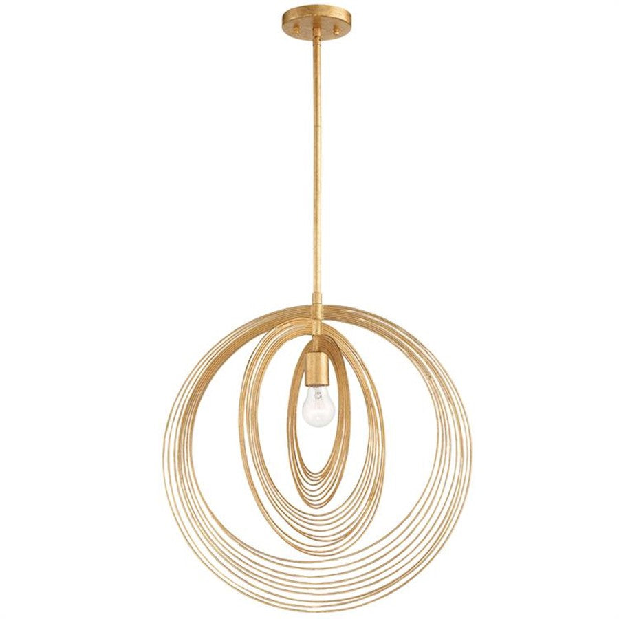 Crystorama Doral 1 Light 5" Pendant, Renaissance Gold - DOR-B7711-RG