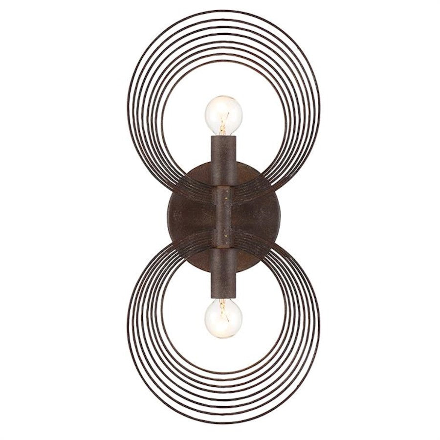 Crystorama Doral 2 Light 16" Wall Mount, Forged Bronze - DOR-B7722-FB