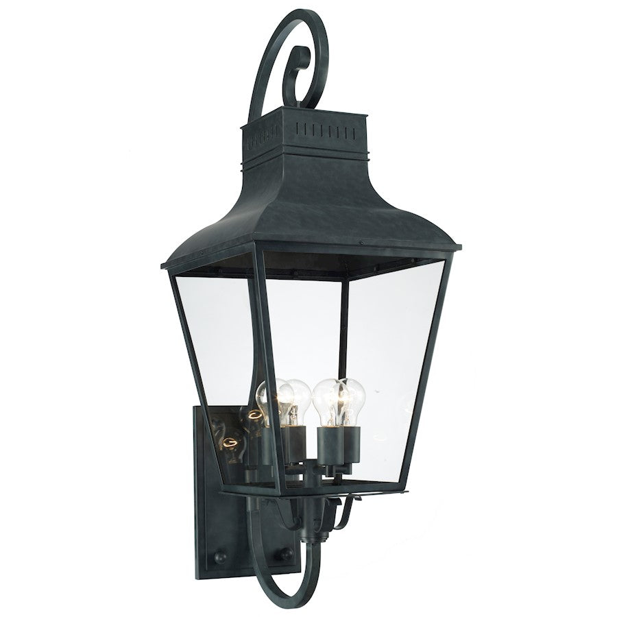 Crystorama Dumont Outdoor 4 Light Wall Mount, Graphite