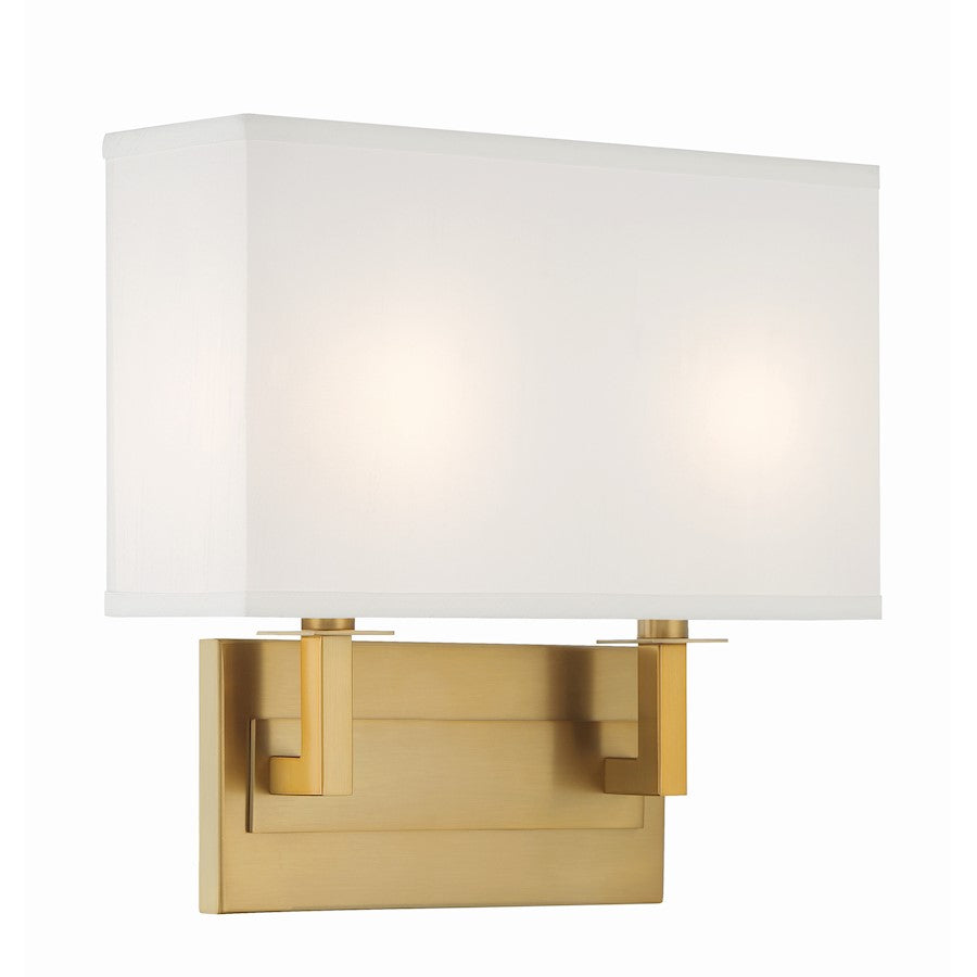 Durham 2 Light Sconce, Vibrant Gold