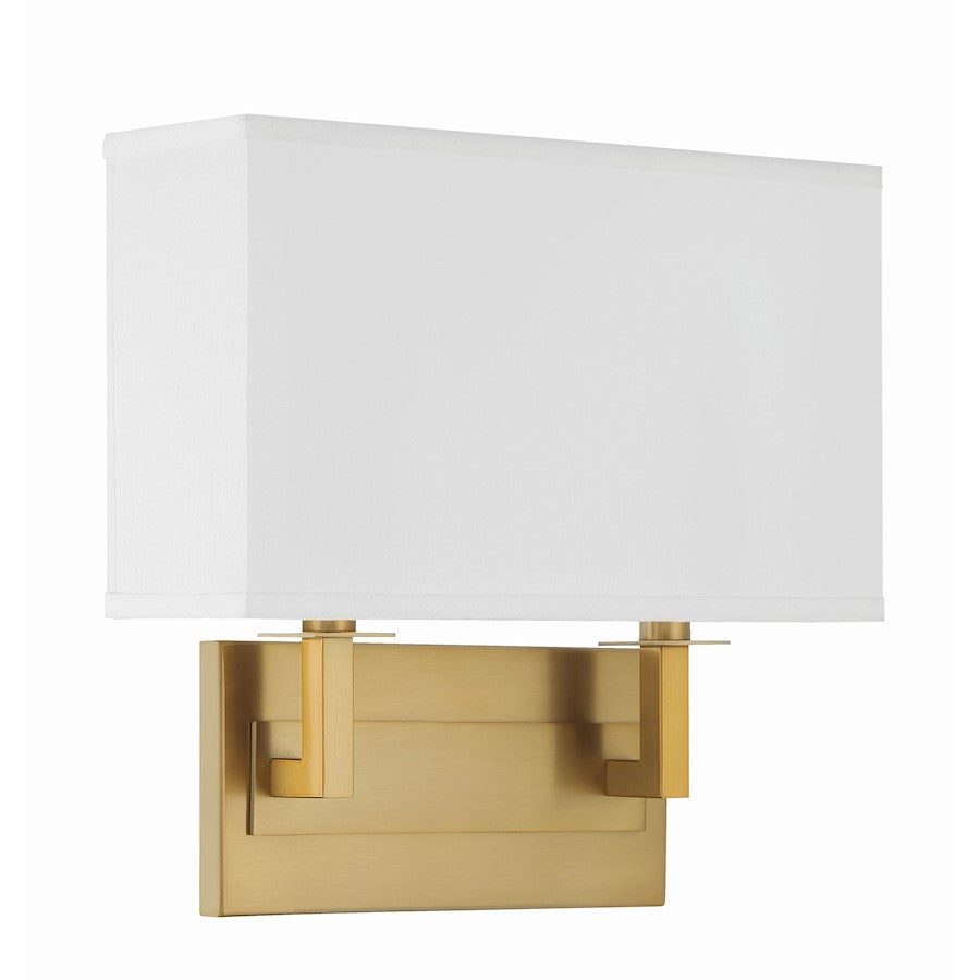 Durham 2 Light Sconce, Vibrant Gold