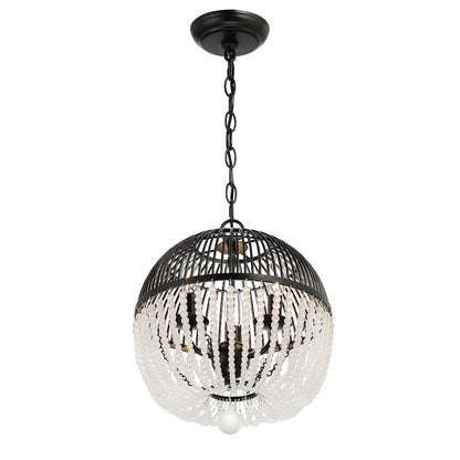 3 Light Mini Chandelier, Matte Black