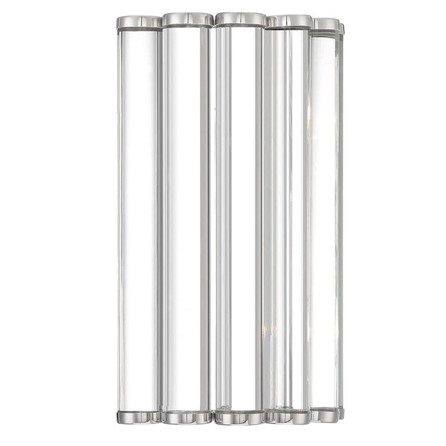 Crystorama Elliot 2 Light Wall Mount, Polished Nickel - ELL-B3002-PN