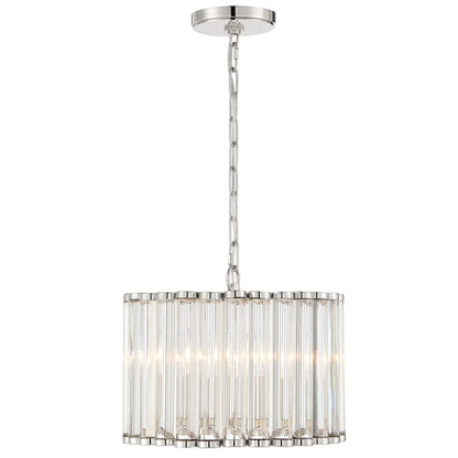 4 Light Pendant, Polished Nickel