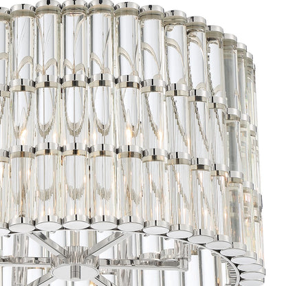 6 Light Chandelier, Polished Nickel