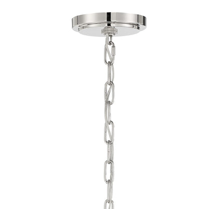 6 Light Chandelier, Polished Nickel