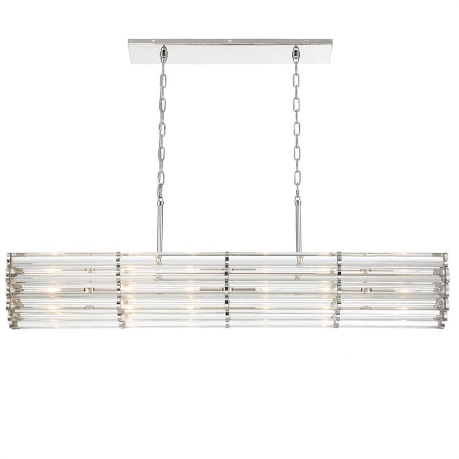 Crystorama Elliot 6 Light Linear Chandelier, Polished Nickel - ELL-B3007-PN