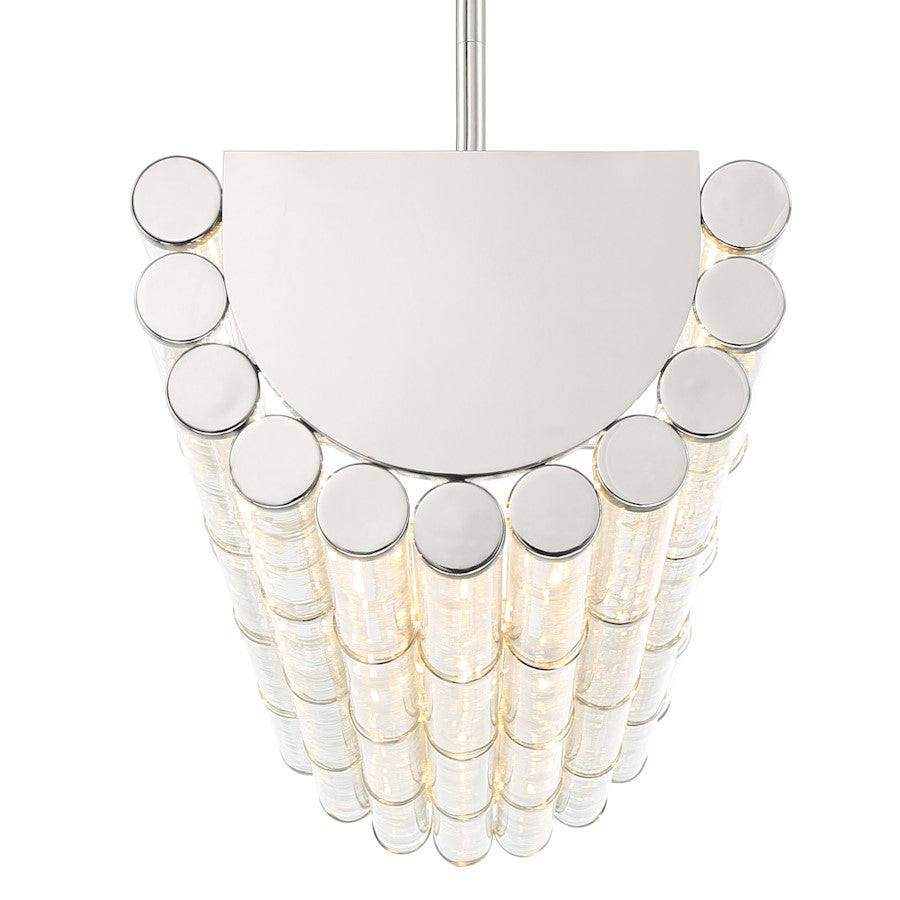 6 Light Linear Chandelier, Polished Nickel