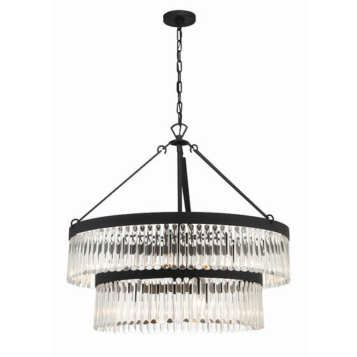 Crystorama Emory 9 Light Chandelier, Black Forged/Clear Glass - EMO-5408-BF