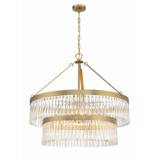 Crystorama Emory 9 Light Chandelier, Modern Gold/Clear Glass - EMO-5408-MG
