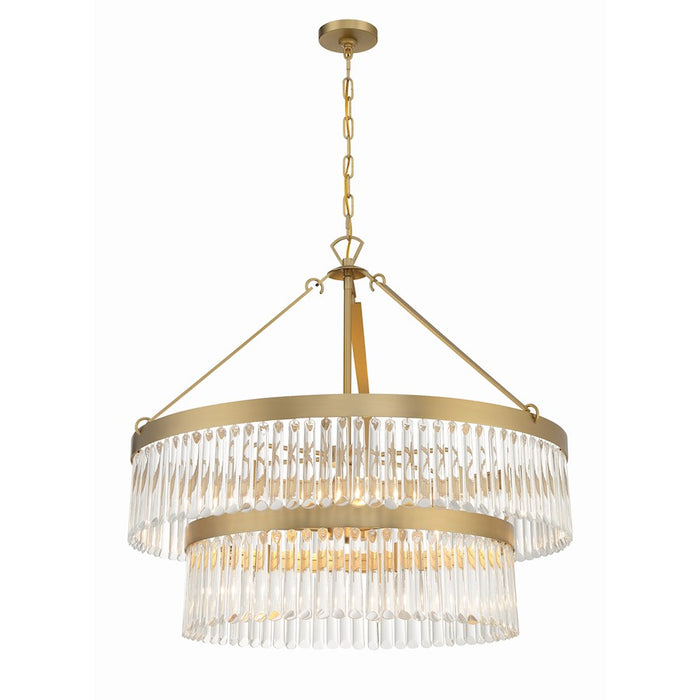 Crystorama Emory 9 Light Chandelier, Modern Gold/Clear Glass - EMO-5408-MG