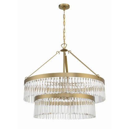 9 Light Chandelier, Modern Gold