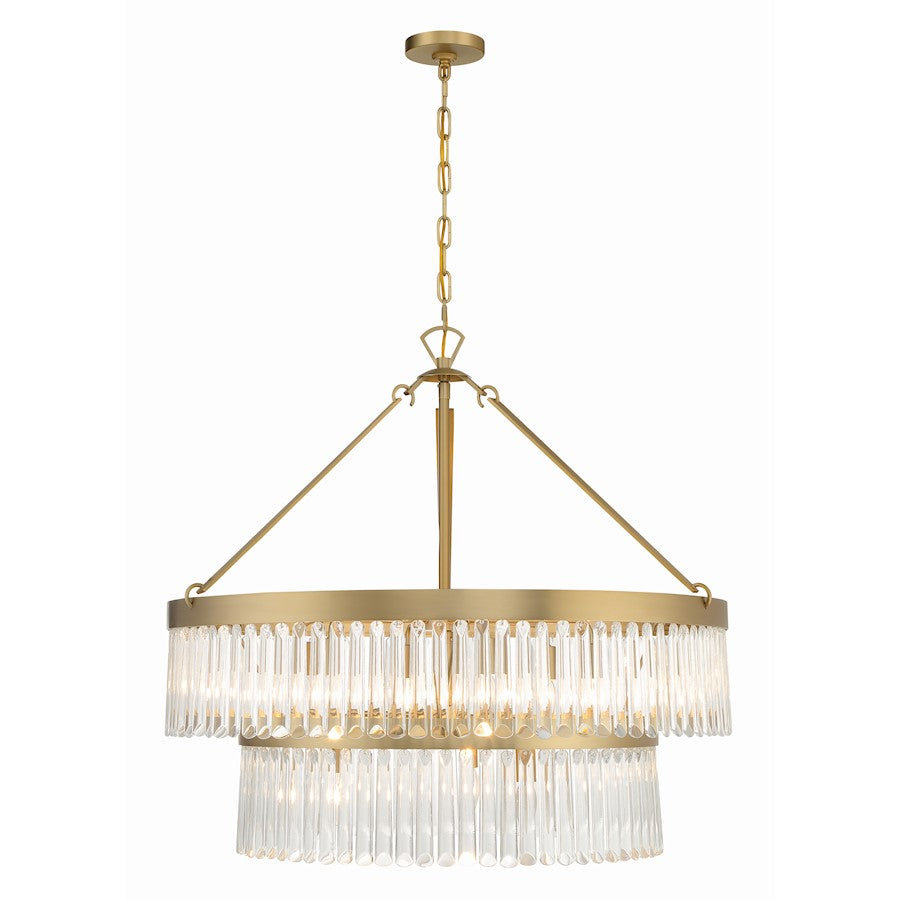 9 Light Chandelier, Modern Gold