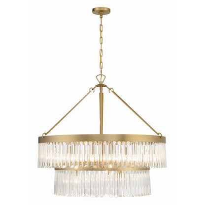 9 Light Chandelier, Modern Gold