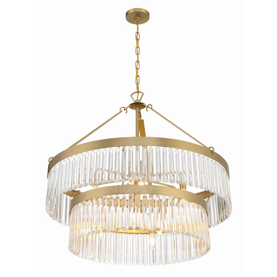 9 Light Chandelier, Modern Gold