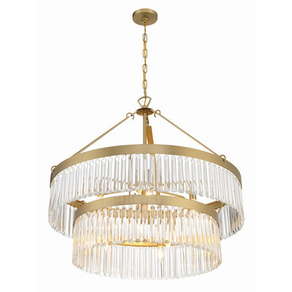 9 Light Chandelier, Modern Gold