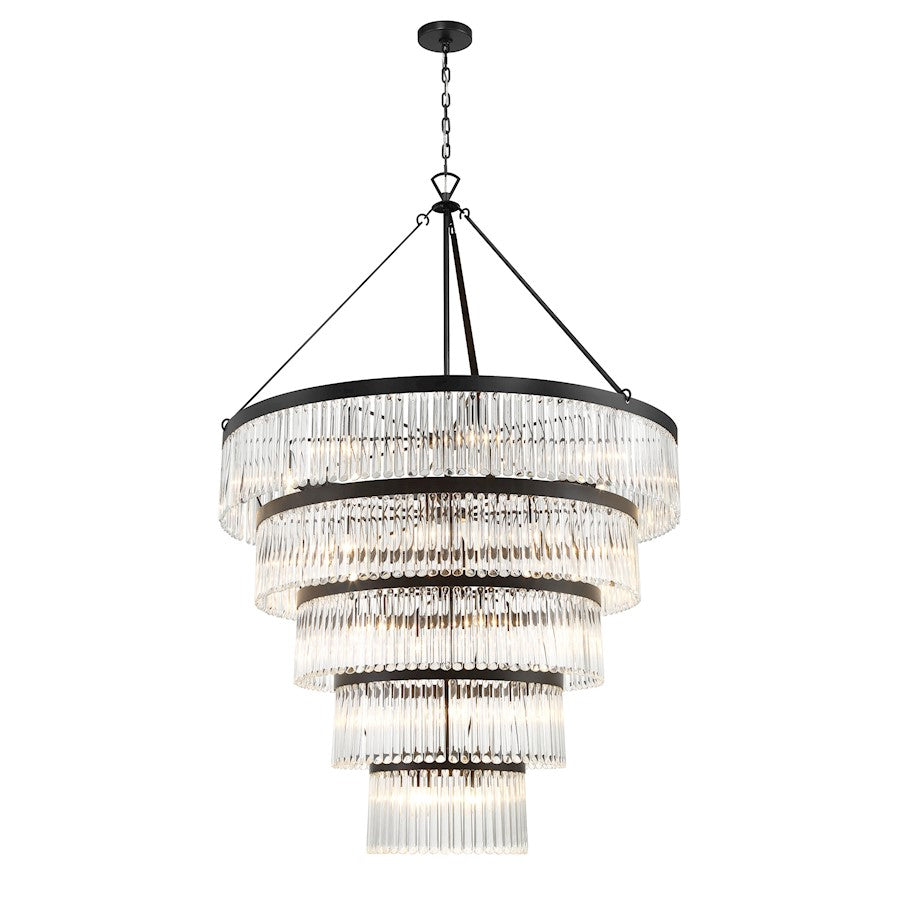 Crystorama Emory 30 Light Chandelier, Black/Clear Glass - EMO-5430-BK