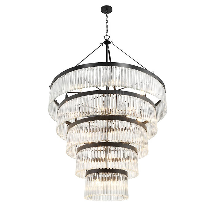 Crystorama Emory 30 Light Chandelier, Black/Clear Glass