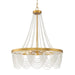 Crystorama Fiona 4 Light Chandelier, Antique Gold/White Beads - FIO-A9104-GA-WH