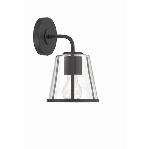 Crystorama Fulton 1 Light Wall Sconce, Black/Clear - FUL-911-BK-CL