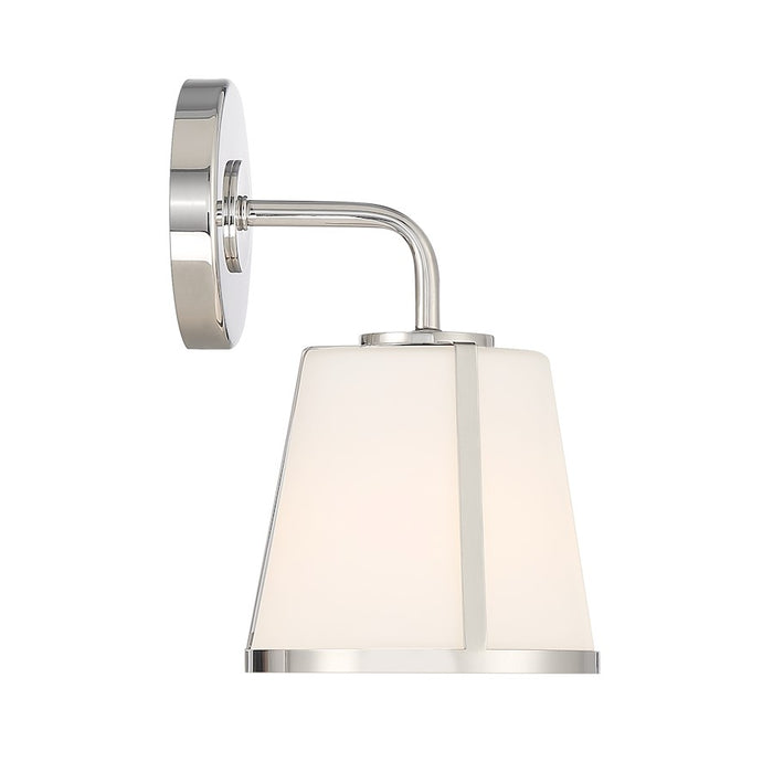 Crystorama Fulton 1 Light Wall Sconce, Polished Nickel/White - FUL-911-PN