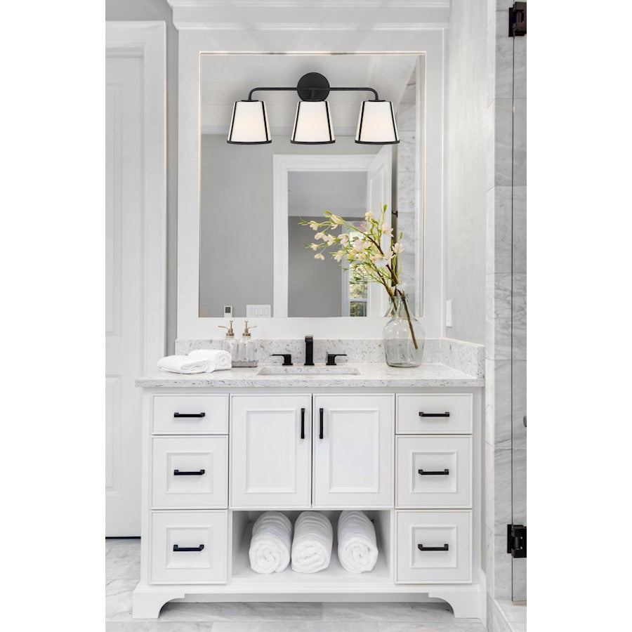 3 Light Bathroom Vanity Light, White