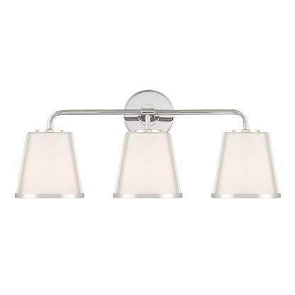 Crystorama Fulton 3 Light Bath Vanity, Polished Nickel/White - FUL-913-PN