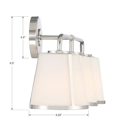 3 Light Bathroom Vanity Light, White