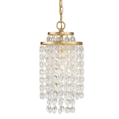 Crystorama Gabrielle 1 Light Mini Chandelier, Antique Gold - GAB-B7301-GA