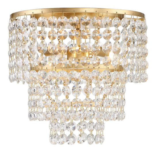 Crystorama Gabrielle 3 Light Flush Mount, Antique Gold - GAB-B7303-GA