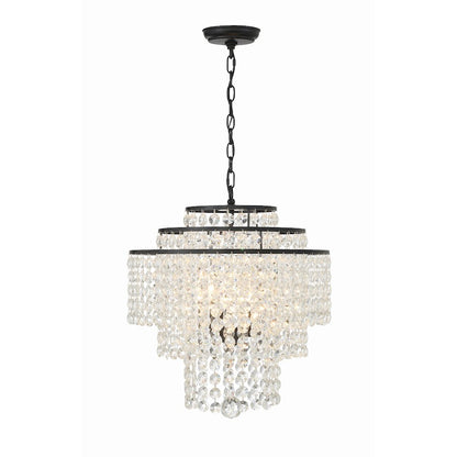 Crystorama Gabrielle 4 Light Chandelier, Matte Black - GAB-B7304-MK