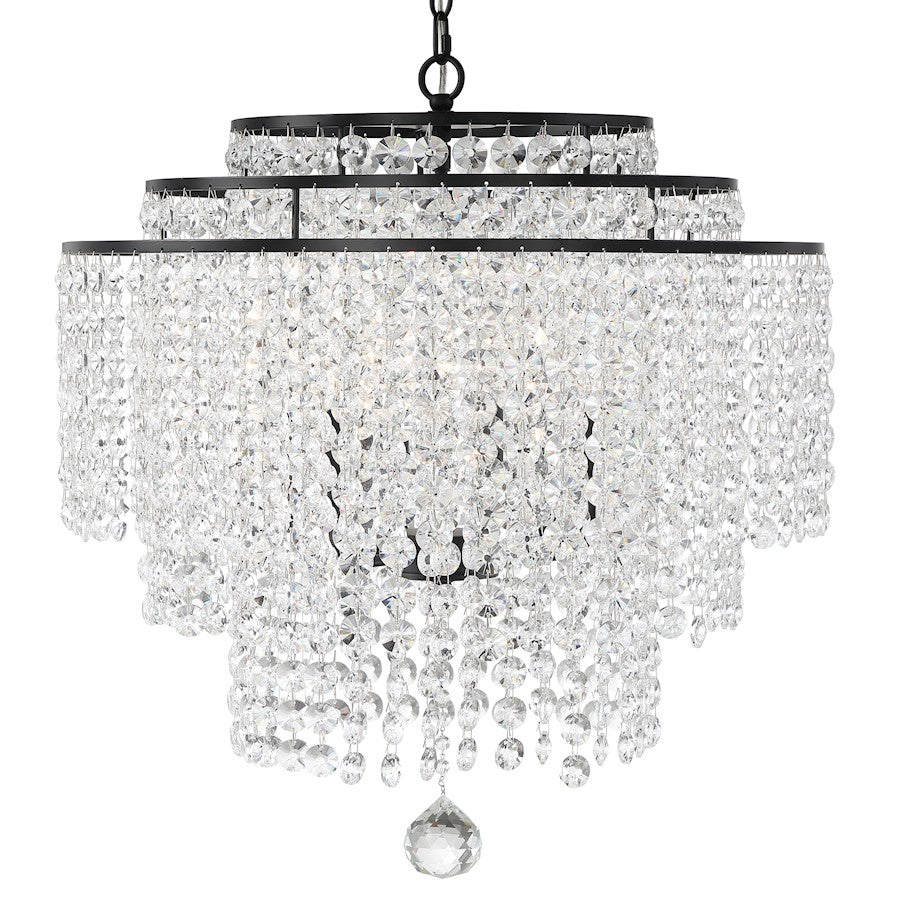 Crystorama Gabrielle 6 Light 25" Chandelier, Matte Black - GAB-B7305-MK