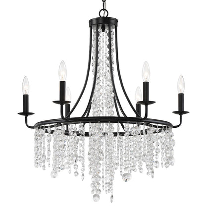 Crystorama Gabrielle 6 Light 30" Chandelier, Matte Black - GAB-B7306-MK