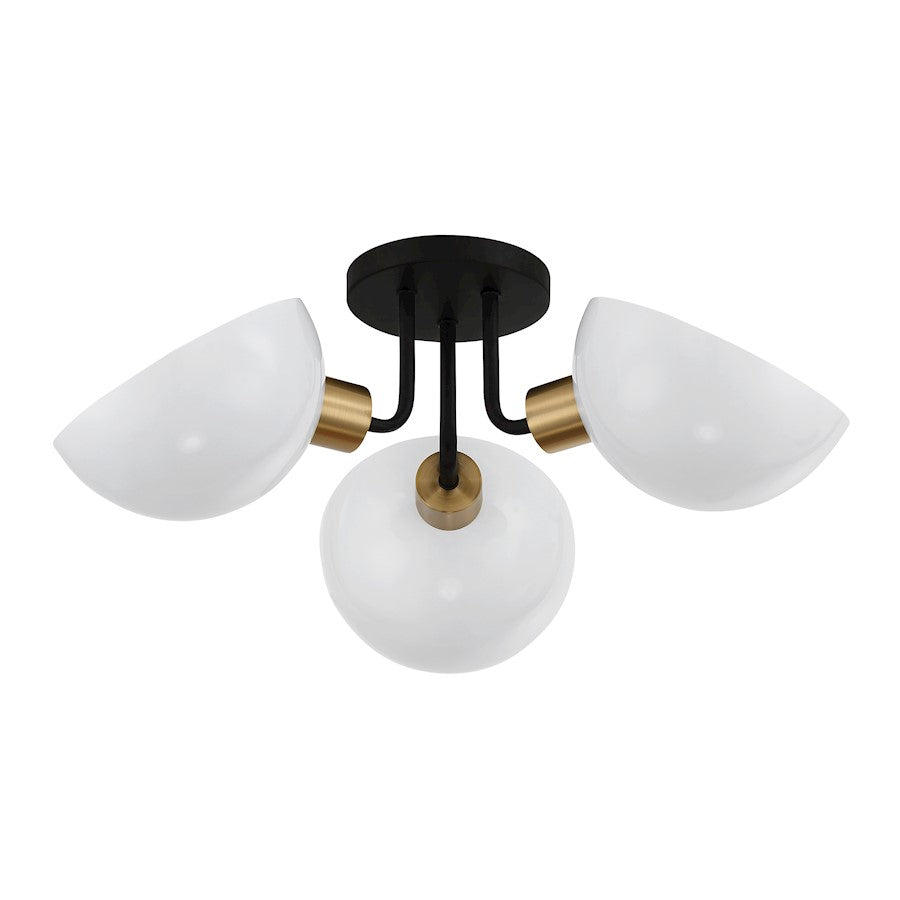 Crystorama Gigi 3 Light Semi Flush Mount, White