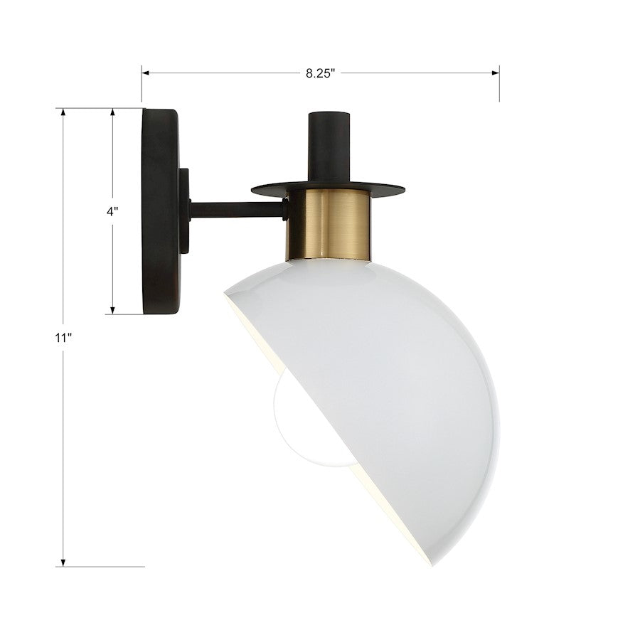 Gigi 1 Light Wall Sconce, White