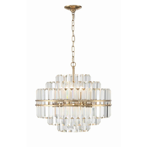 Crystorama Hayes 12 Light Chandelier, Aged Brass - HAY-1405-AG