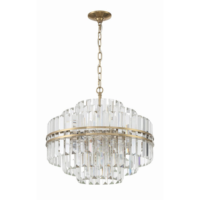 Crystorama Hayes Chandelier, Aged Brass