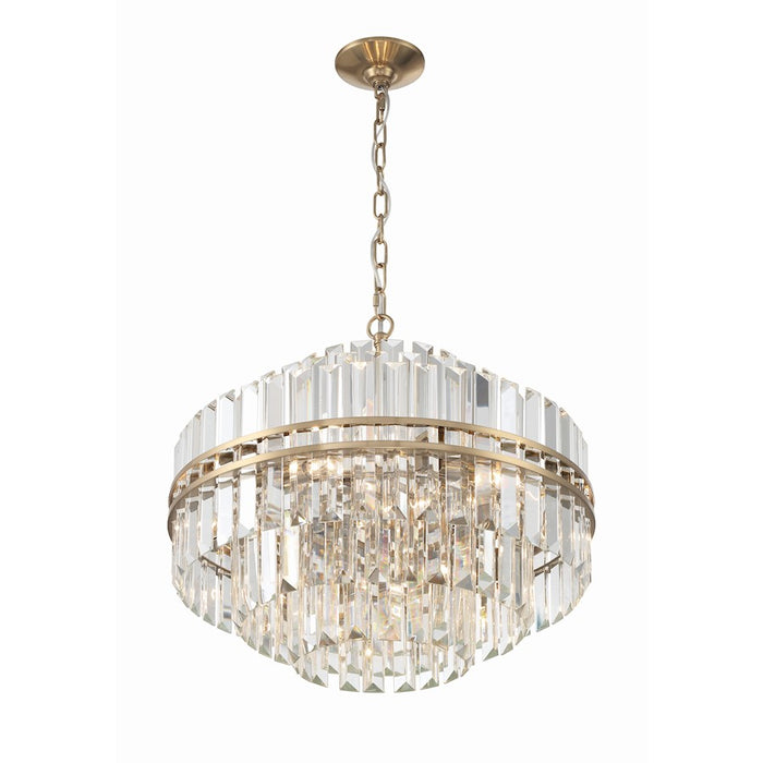 Crystorama Hayes Chandelier, Aged Brass