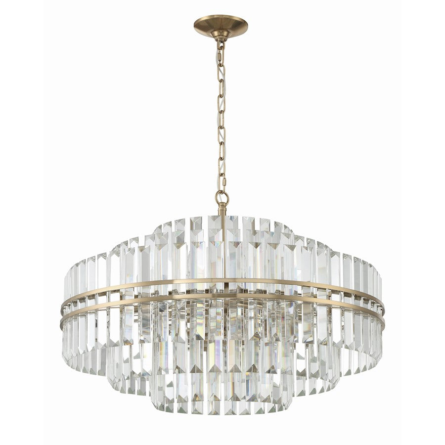 16 Light 21" Chandelier, Brass