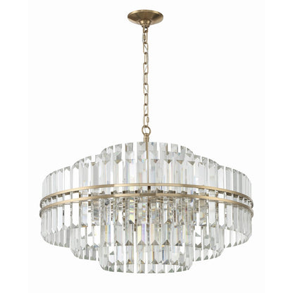 16 Light 21" Chandelier, Brass