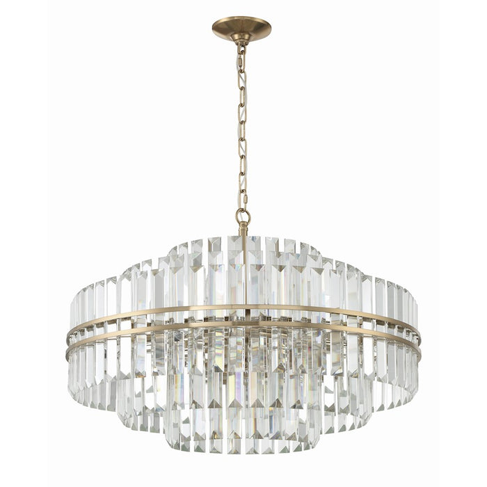 Crystorama Hayes 16 Light 21" Chandelier, Brass/Faceted Crystal