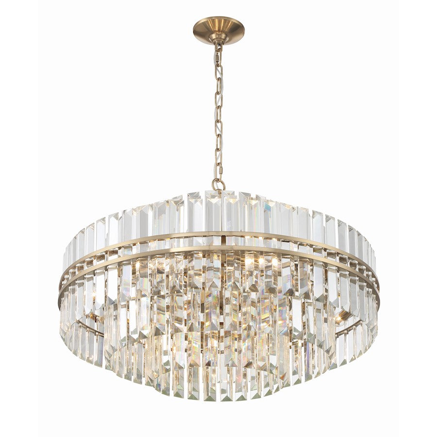 16 Light 21" Chandelier, Brass