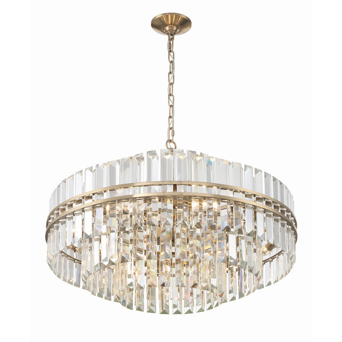 Crystorama Hayes 16 Light 21" Chandelier, Brass/Faceted Crystal
