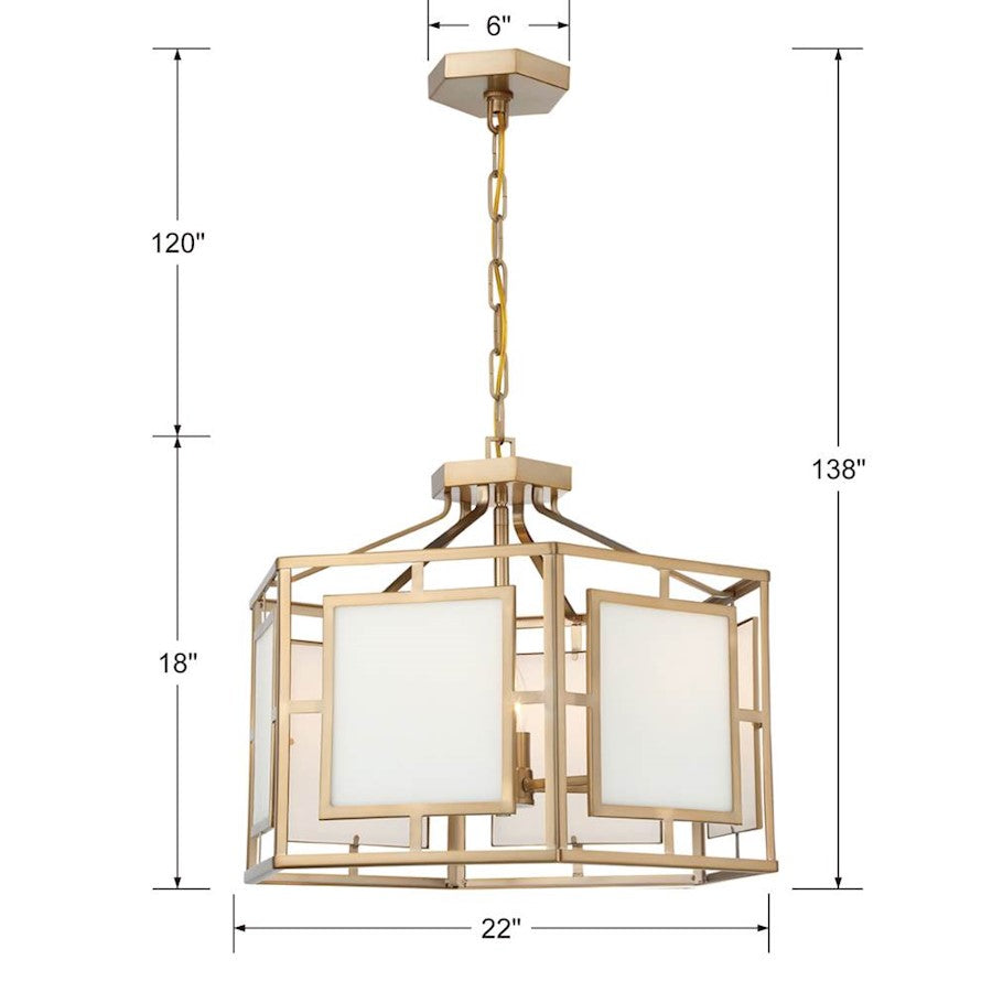 6 Light Chandelier, Vibrant Gold