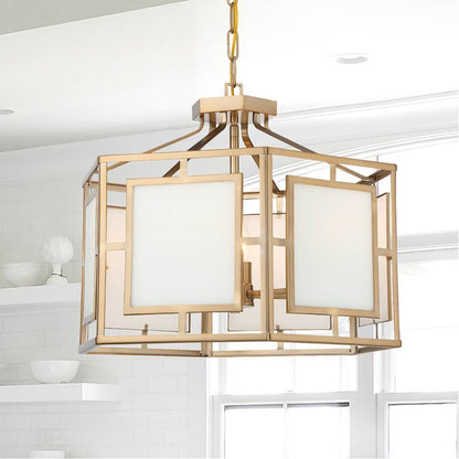 6 Light Chandelier, Vibrant Gold