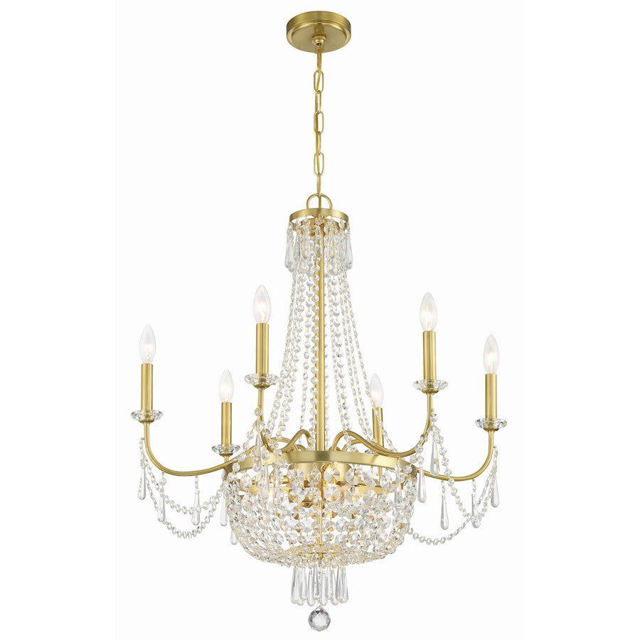 Crystorama Haywood 9 Light Chandelier, Aged Brass - HWD-7709-AG