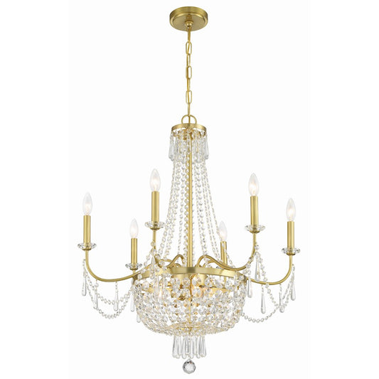 Crystorama Haywood 9 Light Chandelier, Aged Brass - HWD-7709-AG